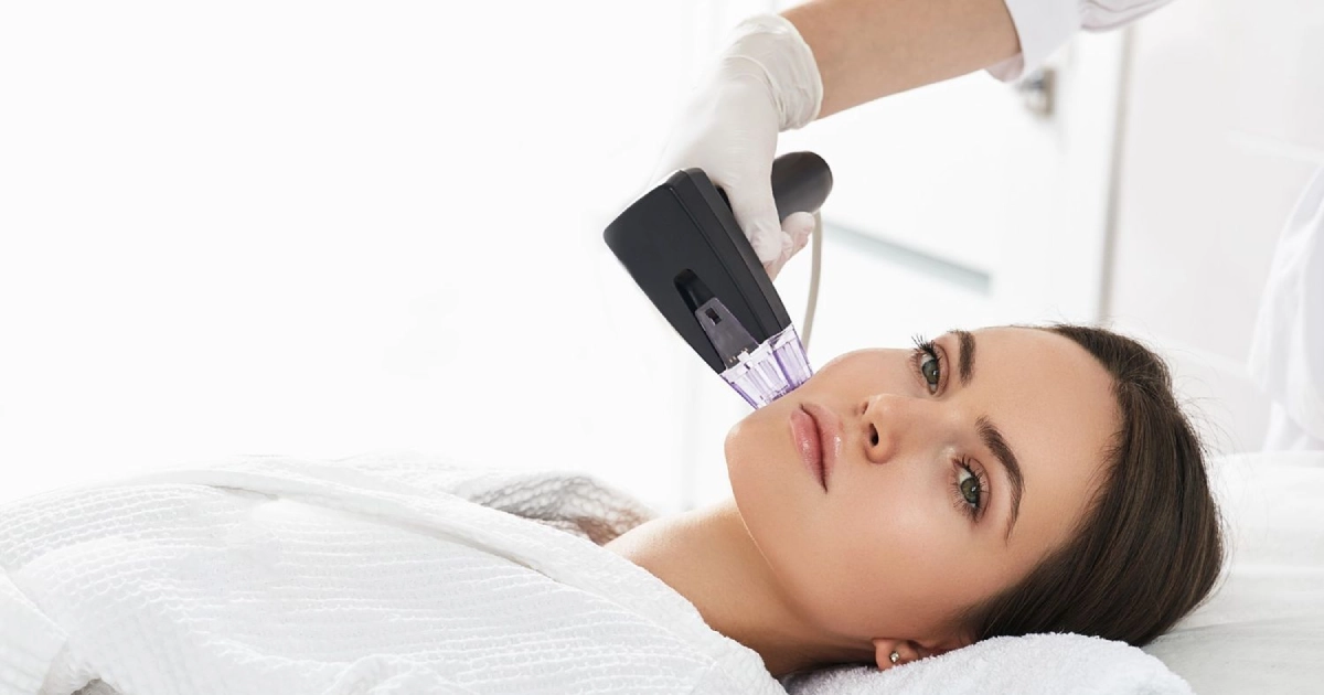 Patient getting Morpheus8 treatment in Destin, FL to reduce wrinkles and fine lines for smoother, youthful-looking skin.
